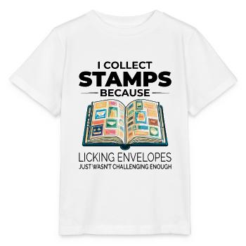 Philatélie philatéliste philatéliste collectionneur de timbres - T-shirt bio MINI CREATOR Stanley/Stella Enfant - blanc - Devant - Maike (125cm)