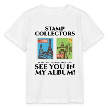 Philatéliste collectionneur collectionneur de timbres - T-shirt bio MINI CREATOR Stanley/Stella Enfant - blanc - Devant - Maike (125cm)