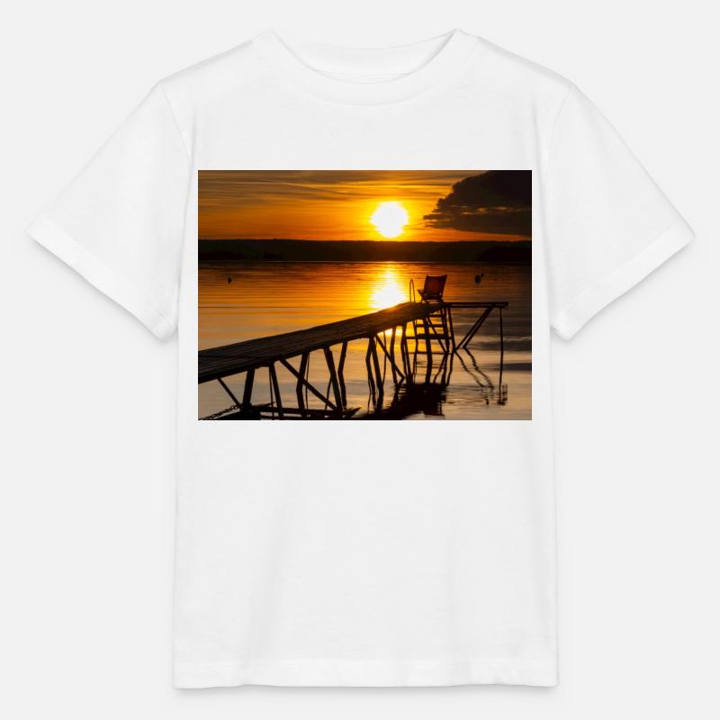 Coucher de soleil au lac Ammersee - T-shirt bio MINI CREATOR Stanley/Stella Enfant - blanc