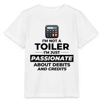 Comptable passionné Débits de crédits Humour drôle - T-shirt bio MINI CREATOR Stanley/Stella Enfant - blanc - Devant - Maike (125cm)