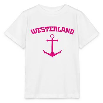 Westerland - Sylt - Nordsee - Anker - Möwe - Insel - Stanley/Stella Kinder T-Shirt MINI CREATOR  - Weiß - Vorne - Maike (125cm)