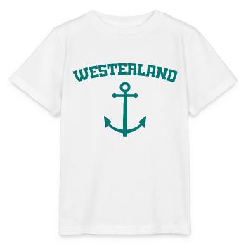 Westerland - Sylt - Nordsee - Anker - Möwe - Insel - Stanley/Stella Kinder T-Shirt MINI CREATOR  - Weiß - Vorne - Maike (125cm)