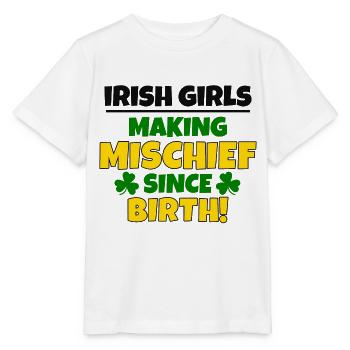 Fête de la Saint-Patrick : les filles irlandaises, fauteurs de bêtises - T-shirt bio MINI CREATOR Stanley/Stella Enfant - blanc - Devant - Maike (125cm)