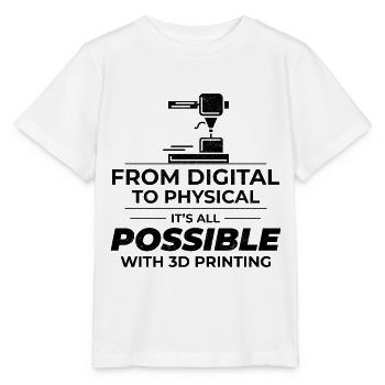 3D-Drucker 3D-Druck - Stanley/Stella Kinder T-Shirt MINI CREATOR  - Weiß - Vorne - Maike (125cm)