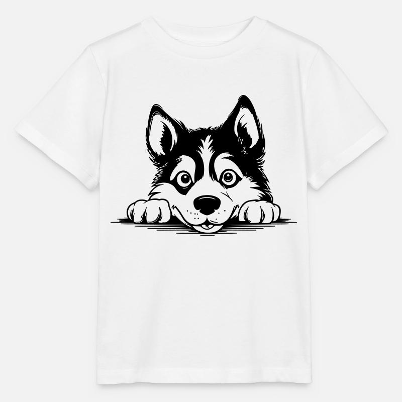 Husky sibérien - T-shirt bio MINI CREATOR Stanley/Stella Enfant - blanc