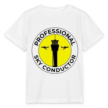 Contrôleur de la circulation aérienne ATC Aviation Humour Avion - T-shirt bio MINI CREATOR Stanley/Stella Enfant - blanc - Devant - Maike (125cm)