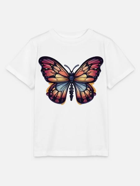 Bunter Schmetterling - Stanley/Stella Kinder T-Shirt MINI CREATOR  - Weiß