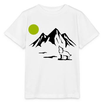 Wolf Full Moon - Stanley/Stella MINI CREATOR Kids’ T-Shirt - white - Front - Maike (125cm)