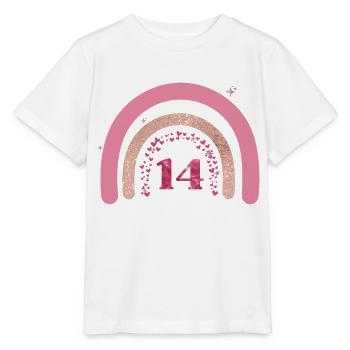 14e anniversaire rainbow rose - T-shirt bio MINI CREATOR Stanley/Stella Enfant - blanc - Devant - Maike (125cm)