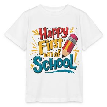 First day of school Children enrollment First graders - Stanley/Stella MINI CREATOR Kids’ T-Shirt - white - Front - Maike (125cm)