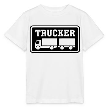 Schild Trucker Hängerzug invertiert - Stanley/Stella Kinder T-Shirt MINI CREATOR  - Weiß - Vorne - Maike (125cm)