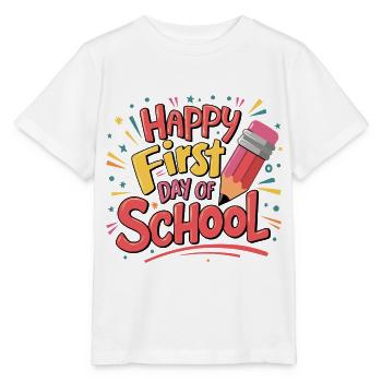 First day of school Children enrollment First graders - Stanley/Stella MINI CREATOR Kids’ T-Shirt - white - Front - Maike (125cm)