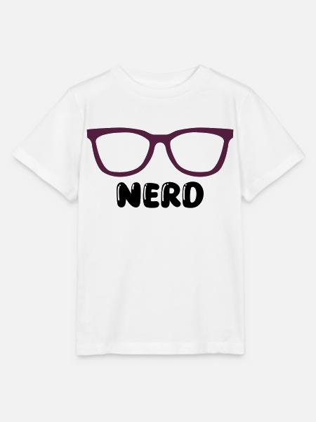 brille nerd - Stanley/Stella Kinder T-Shirt MINI CREATOR  - Weiß