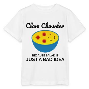 Chaudrée de palourdes, crustacés, soupe de fruits de mer hilarante - T-shirt bio MINI CREATOR Stanley/Stella Enfant - blanc - Devant - Maike (125cm)