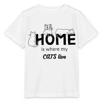 Katzen Zuhause - Stanley/Stella Kinder T-Shirt MINI CREATOR  - Weiß - Vorne - Maike (125cm)