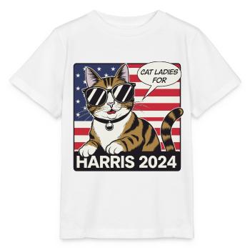Cat Ladies For Harris 2024 USA Amerika - Stanley/Stella Kinder T-Shirt MINI CREATOR  - Weiß - Vorne - Maike (125cm)