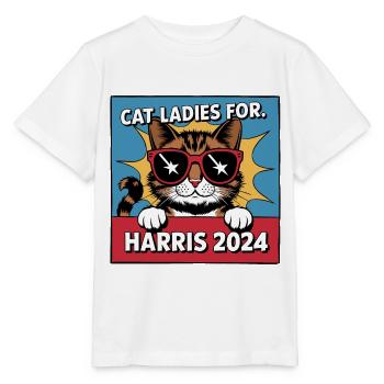 Cat Ladies For Kamala Harris 2024 USA Amerika - Stanley/Stella Kinder T-Shirt MINI CREATOR  - Weiß - Vorne - Maike (125cm)