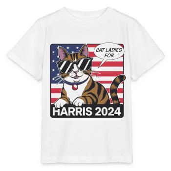 Cat Ladies For Kamala Harris 2024 USA Amerika - Stanley/Stella Kinder T-Shirt MINI CREATOR  - Weiß - Vorne - Maike (125cm)