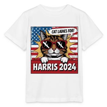 Cat Ladies For Kamala Harris 2024 USA Amerika - Stanley/Stella Kinder T-Shirt MINI CREATOR  - Weiß - Vorne - Maike (125cm)