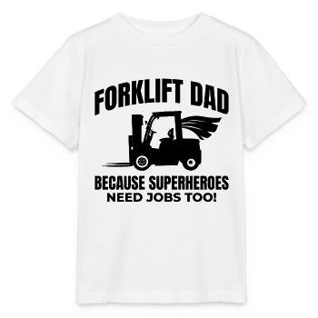 Gabelstapler Papa Schwermaschinen Fahrer Lustig - Stanley/Stella Kinder T-Shirt MINI CREATOR  - Weiß - Vorne - Maike (125cm)
