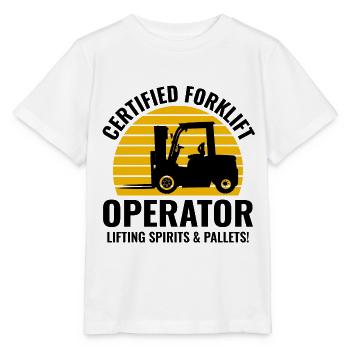 Gabelstaplerfahrer Schwermaschinenfahrer Lustig - Stanley/Stella Kinder T-Shirt MINI CREATOR  - Weiß - Vorne - Maike (125cm)