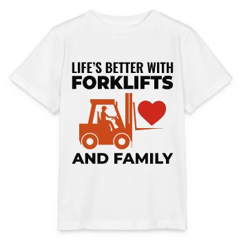 Gabelstaplerfahrer Fahrerfamilie für schwere Geräte - Stanley/Stella Kinder T-Shirt MINI CREATOR  - Weiß - Vorne - Maike (125cm)