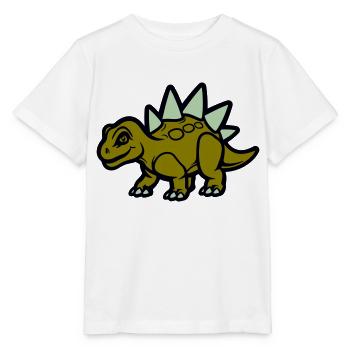 Stegosaurus Comic - Stanley/Stella Kinder T-Shirt MINI CREATOR  - Weiß - Vorne - Maike (125cm)