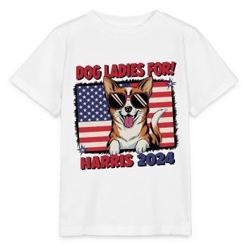 Dog Ladies For Kamala Harris 2024 USA Amerika - Stanley/Stella Kinder T-Shirt MINI CREATOR  - Weiß - Vorne - Maike (125cm)