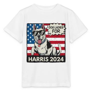 Dog Ladies For Kamala Harris 2024 USA Amerika - Stanley/Stella Kinder T-Shirt MINI CREATOR  - Weiß - Vorne - Maike (125cm)