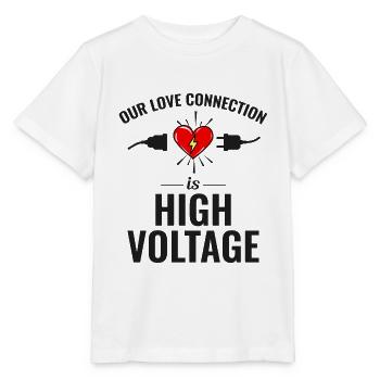 Electrician Valentine: High Voltage Love - Stanley/Stella MINI CREATOR Kids’ T-Shirt - white - Front - Maike (125cm)