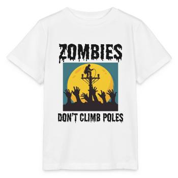 Lineman Halloween Zombie Klettermast - Stanley/Stella Kinder T-Shirt MINI CREATOR  - Weiß - Vorne - Maike (125cm)