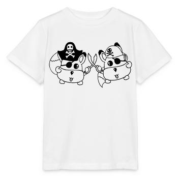 2 Kleine Süße Pirat Füchse Augenklappe Säbel Duell - Stanley/Stella Kinder T-Shirt MINI CREATOR  - Weiß - Vorne - Maike (125cm)