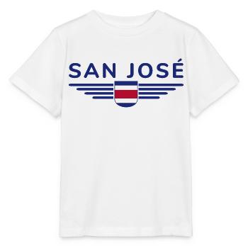 San José T-Shirt – Costa Rica Vibes - Stanley/Stella Kinder T-Shirt MINI CREATOR  - Weiß - Vorne - Maike (125cm)