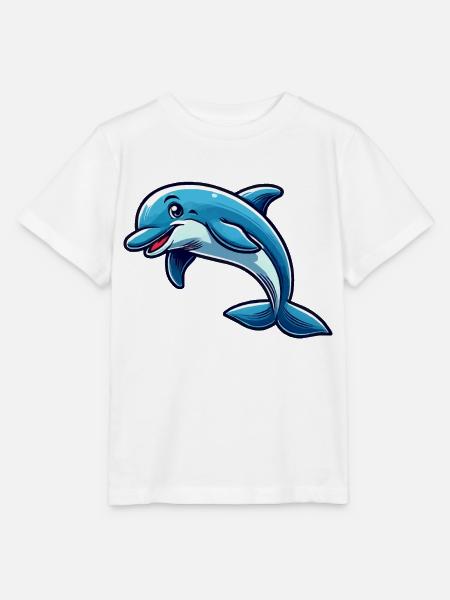 Delfin Delphin Comic - Stanley/Stella Kinder T-Shirt MINI CREATOR  - Weiß