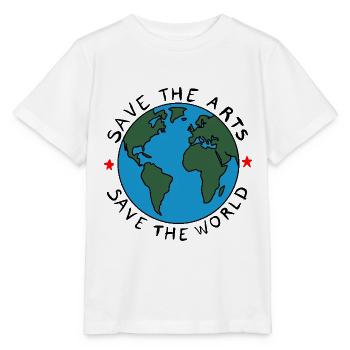 Save the Arts Save the World Earth Environmental Activist - Stanley/Stella MINI CREATOR Kids’ T-Shirt - white - Front - Maike (125cm)