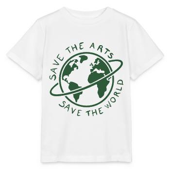 Save the Arts Save the World Earth Environmental Activist - Stanley/Stella MINI CREATOR Kids’ T-Shirt - white - Front - Maike (125cm)