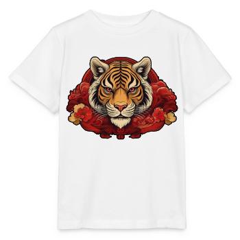 Tiger with Background - Stanley/Stella Kinder T-Shirt MINI CREATOR  - Weiß - Vorne - Maike (125cm)