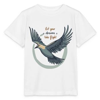 Laissez vos rêves prendre leur envol Oiseau mouette - T-shirt bio MINI CREATOR Stanley/Stella Enfant - blanc - Devant - Maike (125cm)