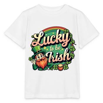 Lucky to be Irish – St. Patrick's Day Leprechaun - Stanley/Stella MINI CREATOR Kids’ T-Shirt - white - Front - Maike (125cm)