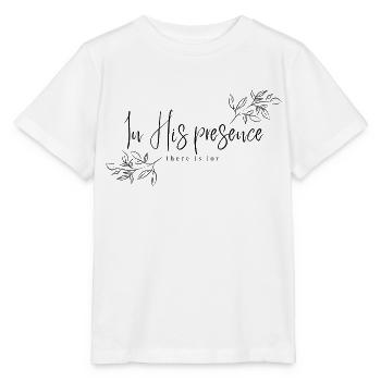 Freude in Gottes Gegenwart - Stanley/Stella Kinder T-Shirt MINI CREATOR  - Weiß - Vorne - Maike (125cm)