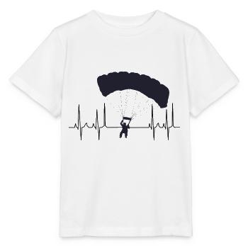 Fallschirmspringen Gleitschirm kardiogramm - Stanley/Stella Kinder T-Shirt MINI CREATOR  - Weiß - Vorne - Maike (125cm)