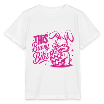 This Bunny Bites - Stanley/Stella Kinder T-Shirt MINI CREATOR  - Weiß - Vorne - Maike (125cm)