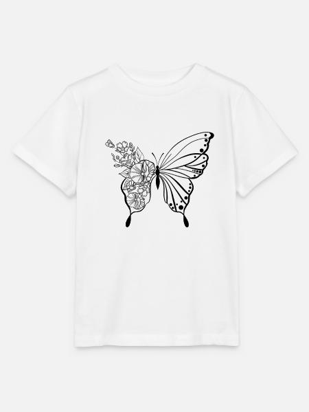 Schmetterling - Stanley/Stella Kinder T-Shirt MINI CREATOR  - Weiß