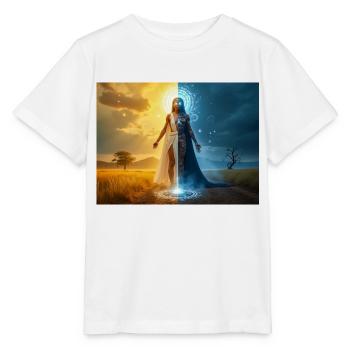 Adroa – Lugbara, Gott der Dualität, des Lichts und des Schattens - Stanley/Stella Kinder T-Shirt MINI CREATOR  - Weiß - Vorne - Maike (125cm)