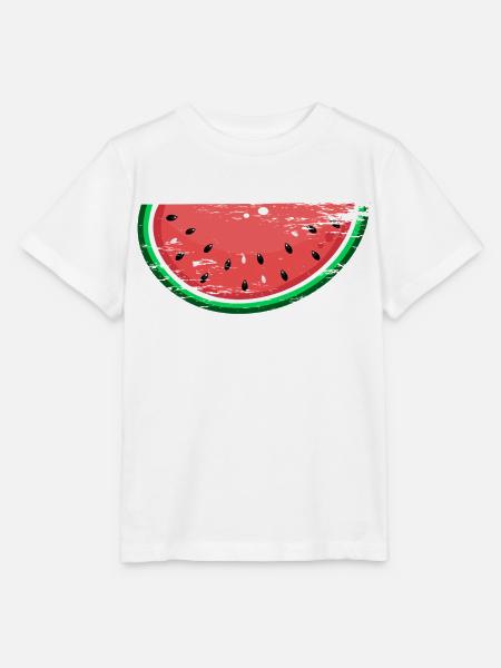 Wassermelone Design Scheibe used - Stanley/Stella Kinder T-Shirt MINI CREATOR  - Weiß