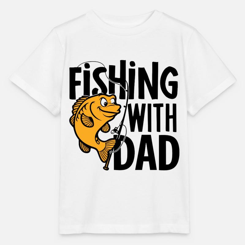 Pêcher avec papa - T-shirt bio MINI CREATOR Stanley/Stella Enfant - blanc