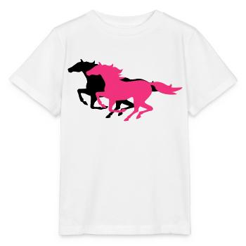 chevaux au galop - T-shirt bio MINI CREATOR Stanley/Stella Enfant - blanc - Devant - Maike (125cm)