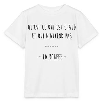 qu'est ce qui est chaud & qui n'attend pas la bouf - T-shirt bio MINI CREATOR Stanley/Stella Enfant - blanc - Devant - Maike (125cm)