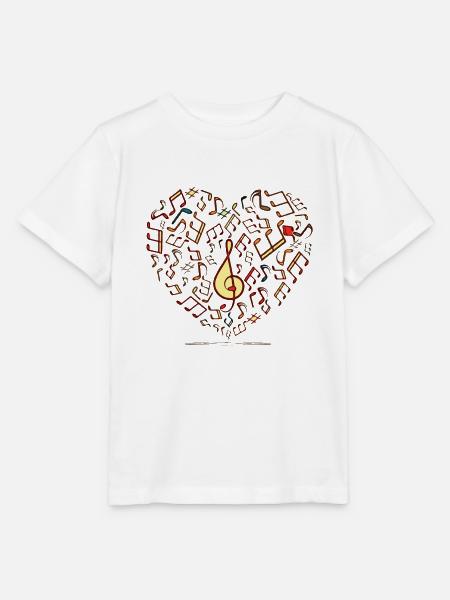 Ich Liebe Musik Herz - Stanley/Stella Kinder T-Shirt MINI CREATOR - Weiß