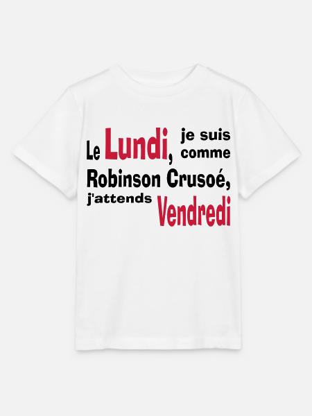 robinson crusoe - T-shirt bio MINI CREATOR Stanley/Stella Enfant - blanc